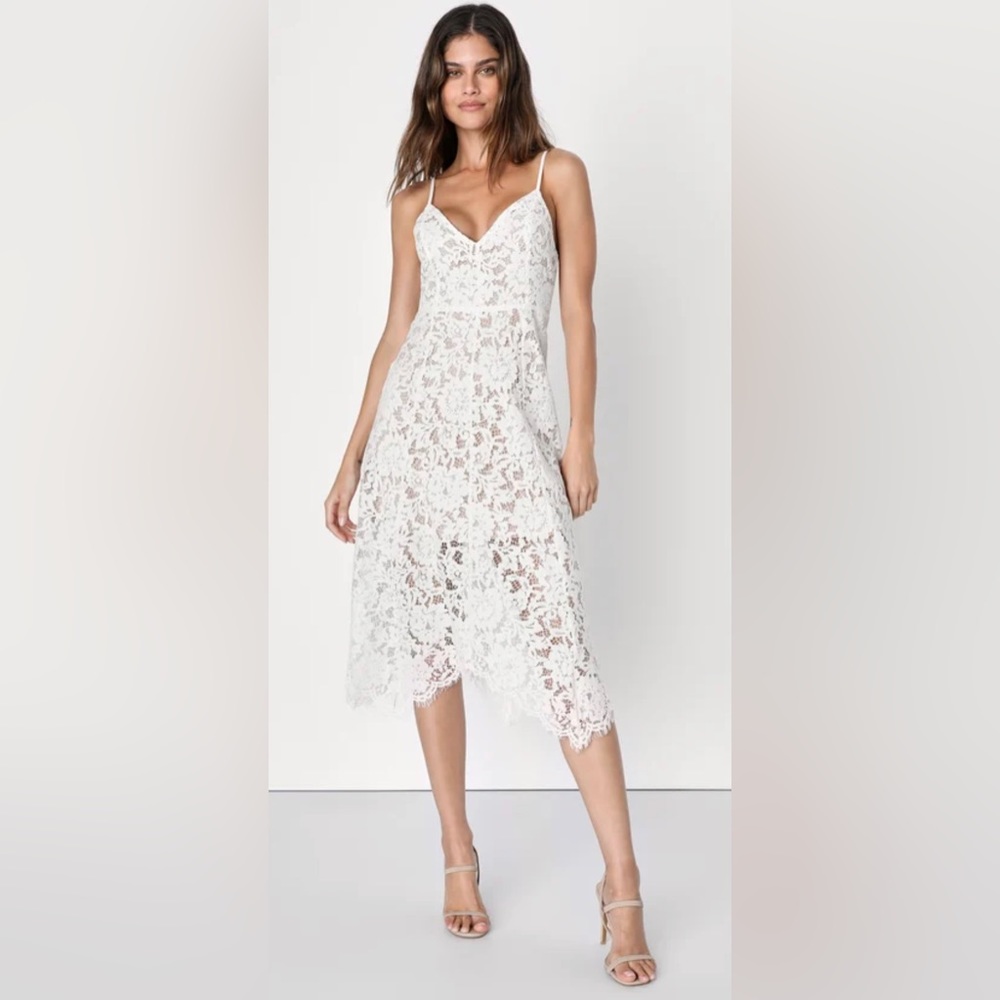 Lulus white lace dress
